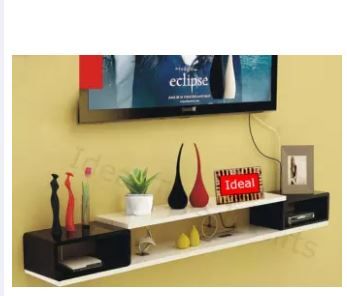 BLACK  WHITE Wooden DVD/DECODER  Wall Mount Shelf