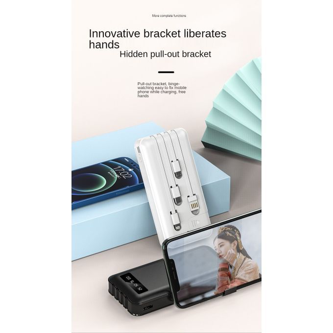 Large Capacity Portable 10000mah Powerbank With LED Light & Flash Light Display