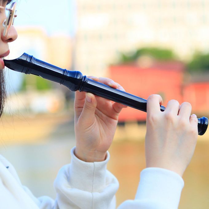 ABS 8-hole 8 Hole Soprano Recorder Descant Music Instrument W/ Black