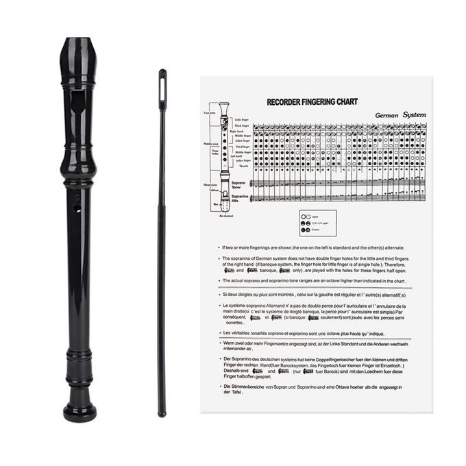 ABS 8-hole 8 Hole Soprano Recorder Descant Music Instrument W/ Black
