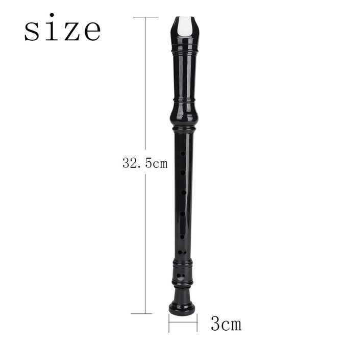 ABS 8-hole 8 Hole Soprano Recorder Descant Music Instrument W/ Black