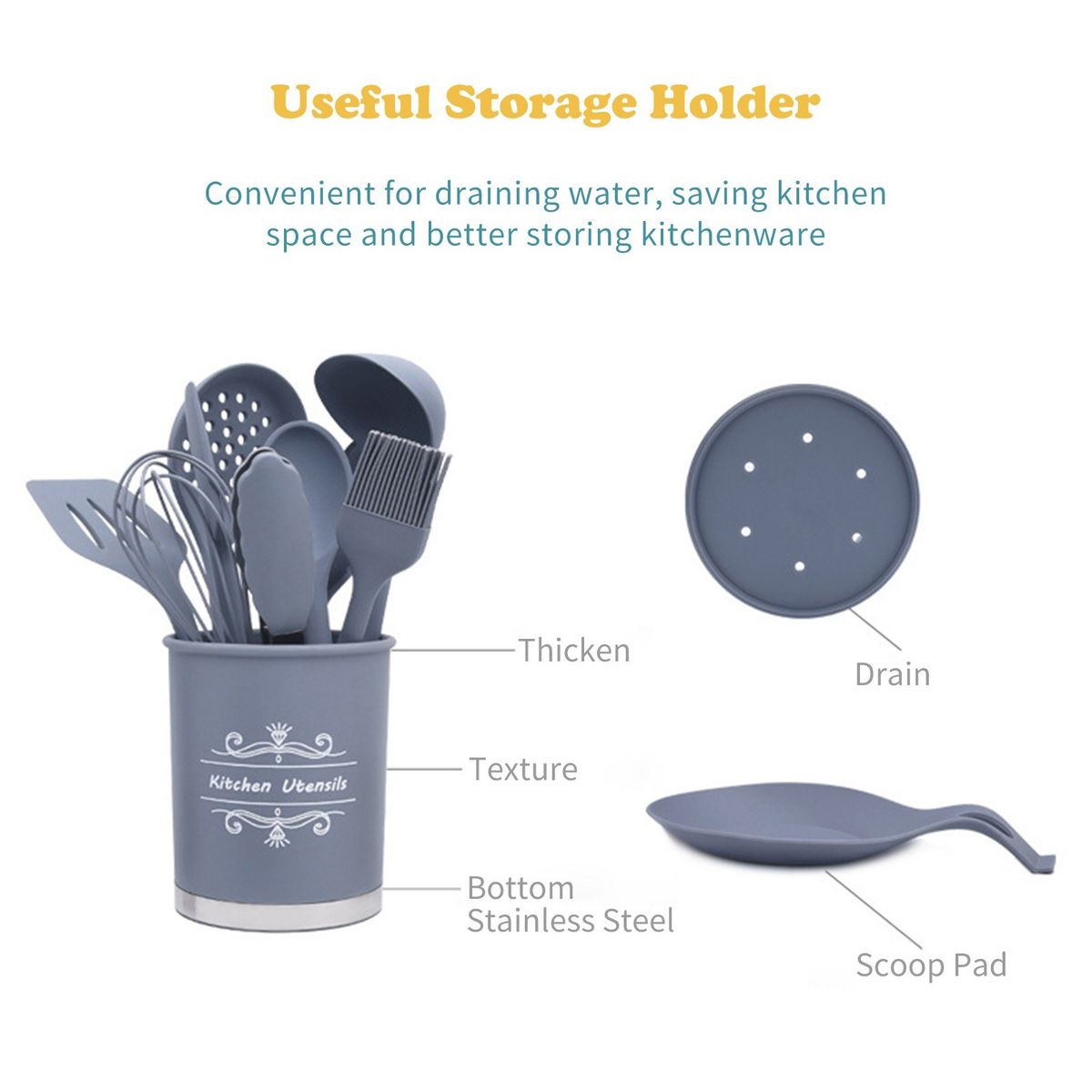 11PCS Cooking Utensils Kitchen Utensil Set Silicone