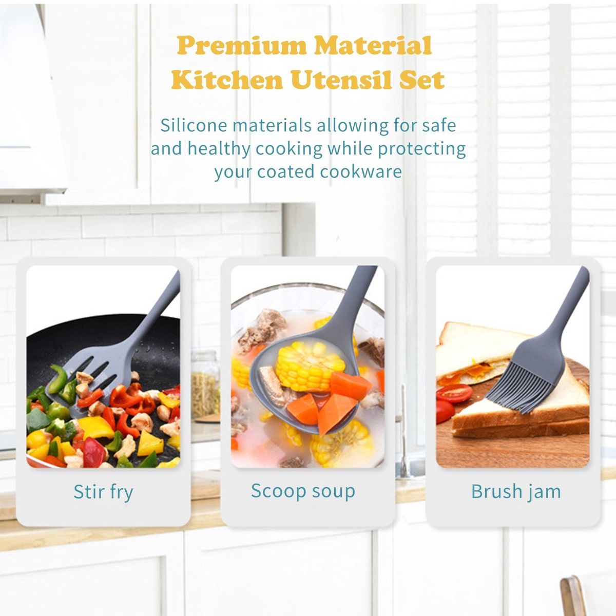 11PCS Cooking Utensils Kitchen Utensil Set Silicone