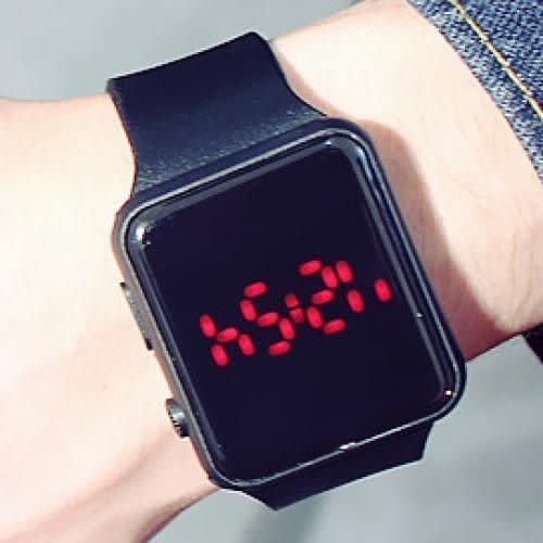 Silicon Unisex Led Digital Wristwatch- Black
