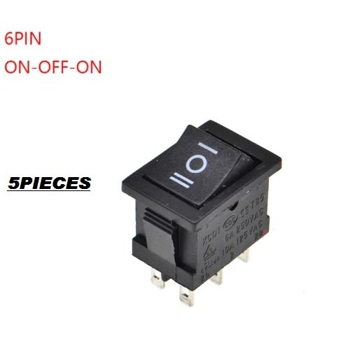 On Off On 6 Pin Switch - 5 In 1 Pack