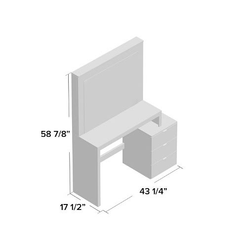Vanity With Dressing Mirror-White