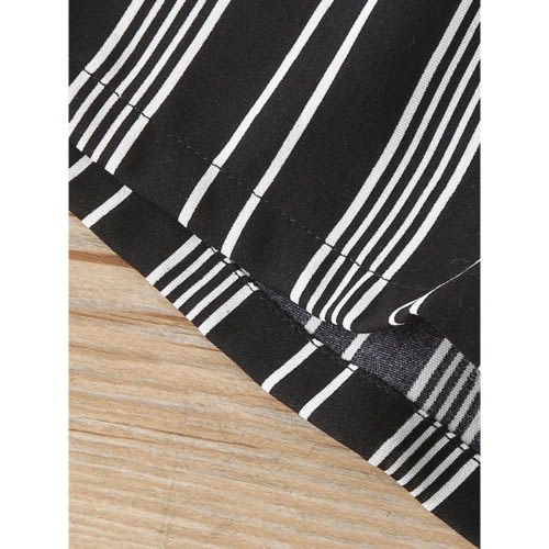 2-piece Love Heart Graphic Tee And Stripe Belted Shorts  Set