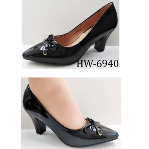 Thong Bow Block Heel Office Court Shoe