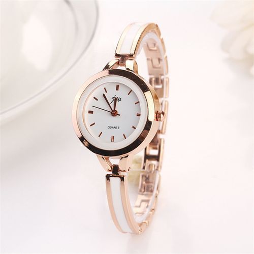Ladies Classic Slim Small Round Dial Bracelet Watch - Gold
