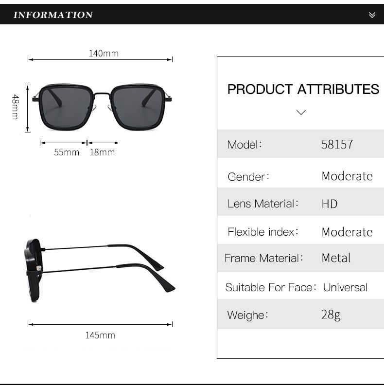 New Luxury Kabir Singh India Movie Sunglasses Men Square Frame Cool Sun Shades Brand Design Glasses For Male Uv400