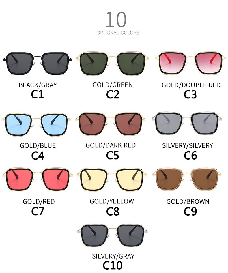 New Luxury Kabir Singh India Movie Sunglasses Men Square Frame Cool Sun Shades Brand Design Glasses For Male Uv400
