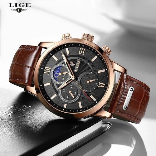 Fashion Leather Quartz Watch For Men WristWatches Man Clock 8932