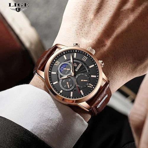 Fashion Leather Quartz Watch For Men WristWatches Man Clock 8932