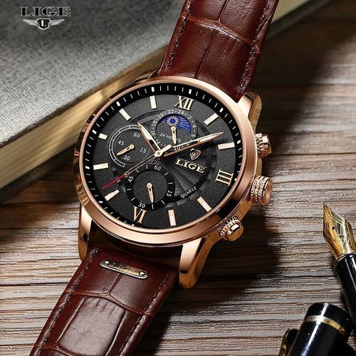 Fashion Leather Quartz Watch For Men WristWatches Man Clock 8932