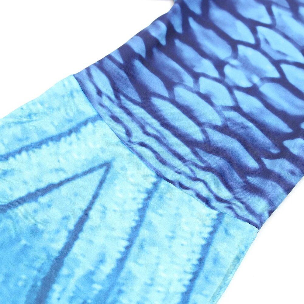 Fin Blue Mermaid Tail Monofin Swimmable Tail Kids Girls Women Swimming Costumes One Hundred And Thirty