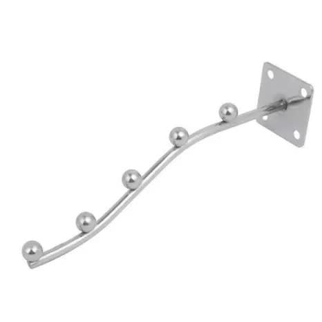 5 Hooks Walls Hanger Pipe - Silver