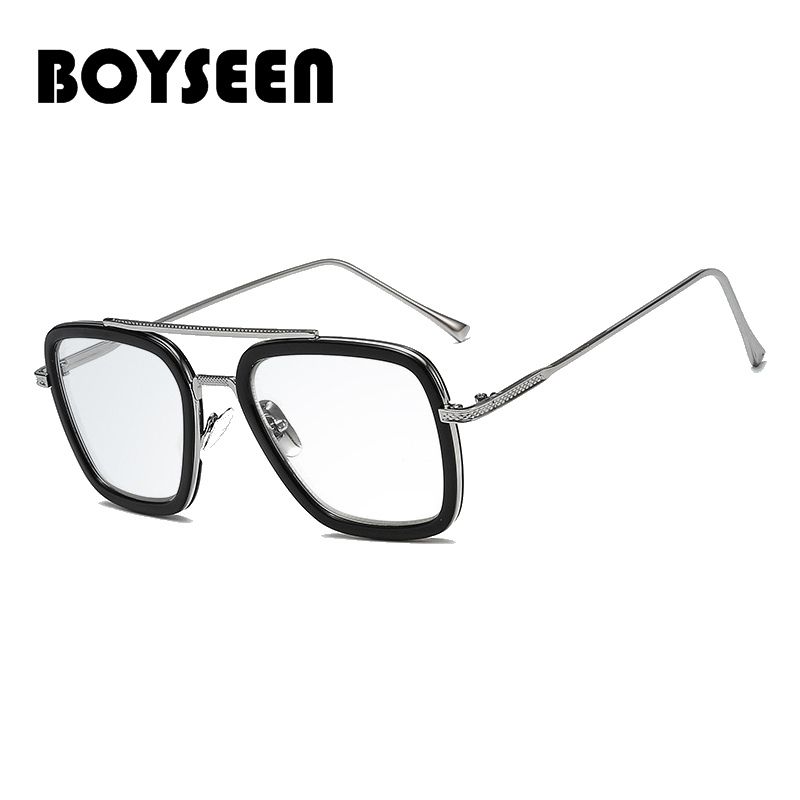 New Iron Man Sunglasses European And American Fashion Square Frame Downey Same Sunglasses Men Trend Glasses