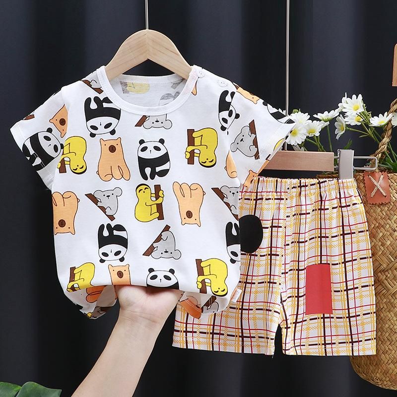 2-Piece Children'S Short-Sleeved Suit T-Shirt + Shorts K066