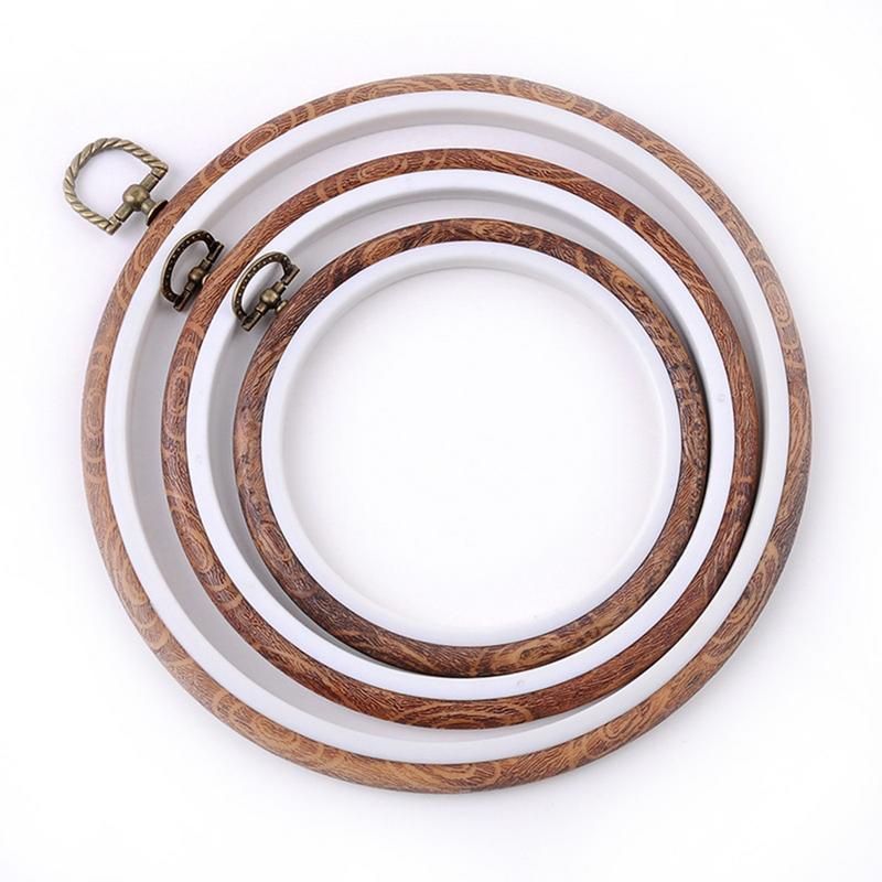 Wooden Plastic Frame Embroidery Hoop Ring Circle Round Loop For Cross Stitch Machine Hand DIY Needlecraft Sewing Tools 14cm