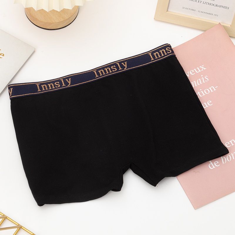 4 Pieces/Set Women Boyshort Cotton Breathable Elastic Mid Waist Female Boxer