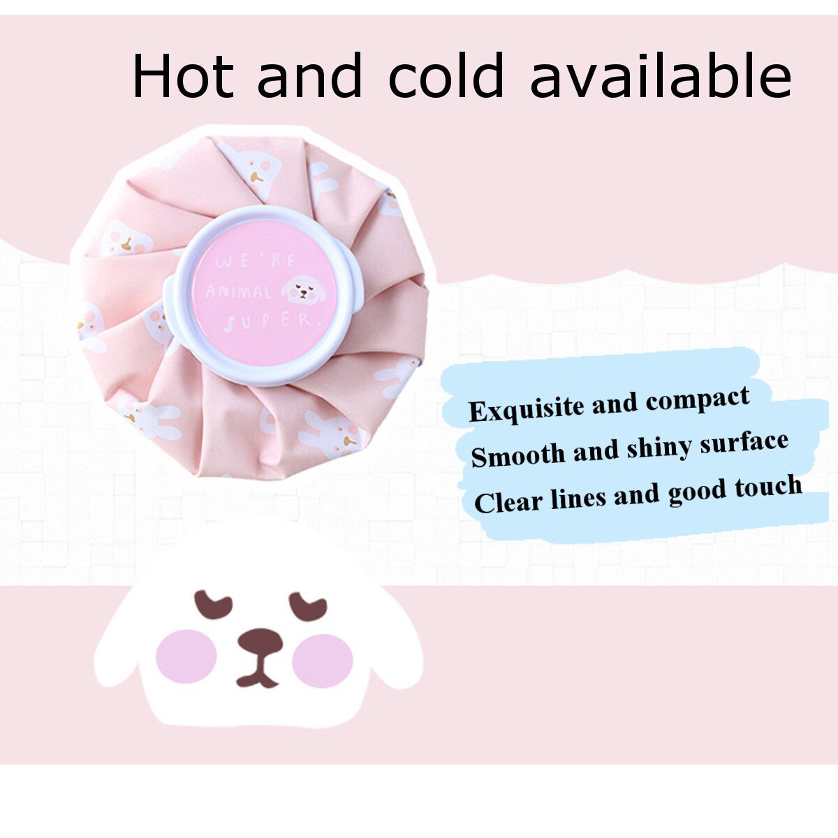 1PCS Care Bags Hot Water Bottle Reusable Ice Bag Head Leg Muscle Injury Relief Pain Pink Rabbit
