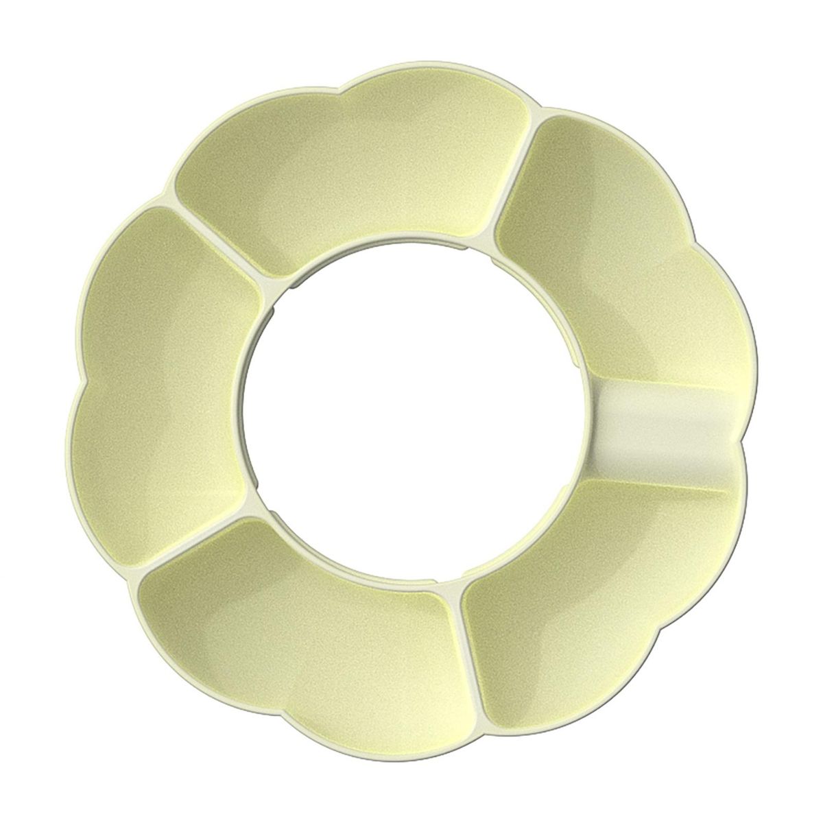 Cup Snack Plate 5 Compartment Tumbler Snack Bowl Food Grade Odorless Ivory