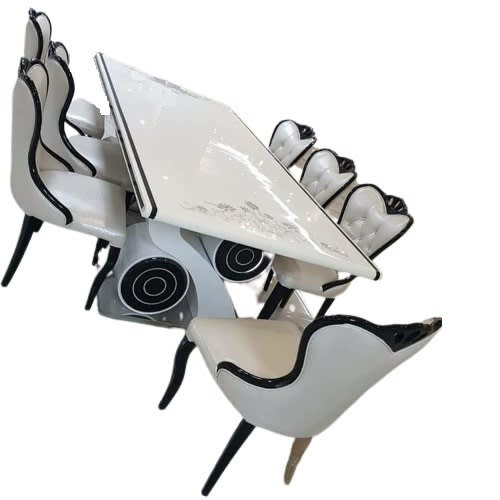 Exquisite Marble Dinning With 8 Chairs