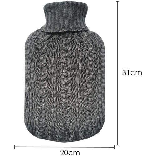 Gray Hot Water Bottle Cover Knitted Jumper Cover
