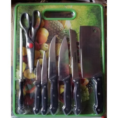 Sets Of Kitchen Knives,Sharpener+ Free Chopping Board