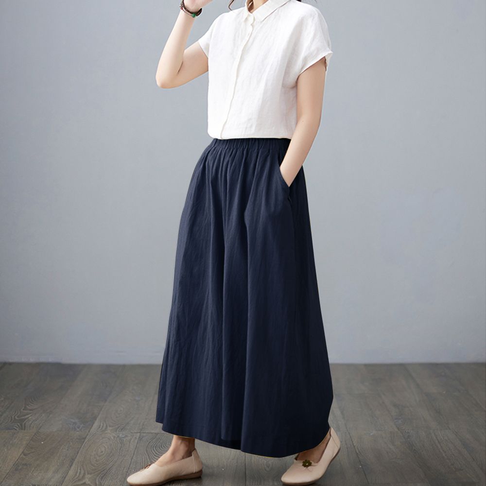 Women Wide Legs Pants With Pockets
