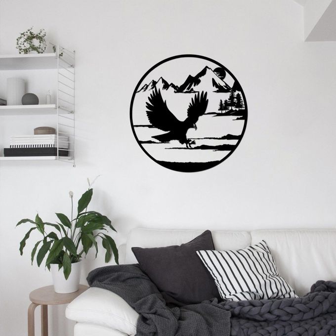 Wrought  Bald Eagle Wall Decor Silhouette Wall Statue Home Bedroom
