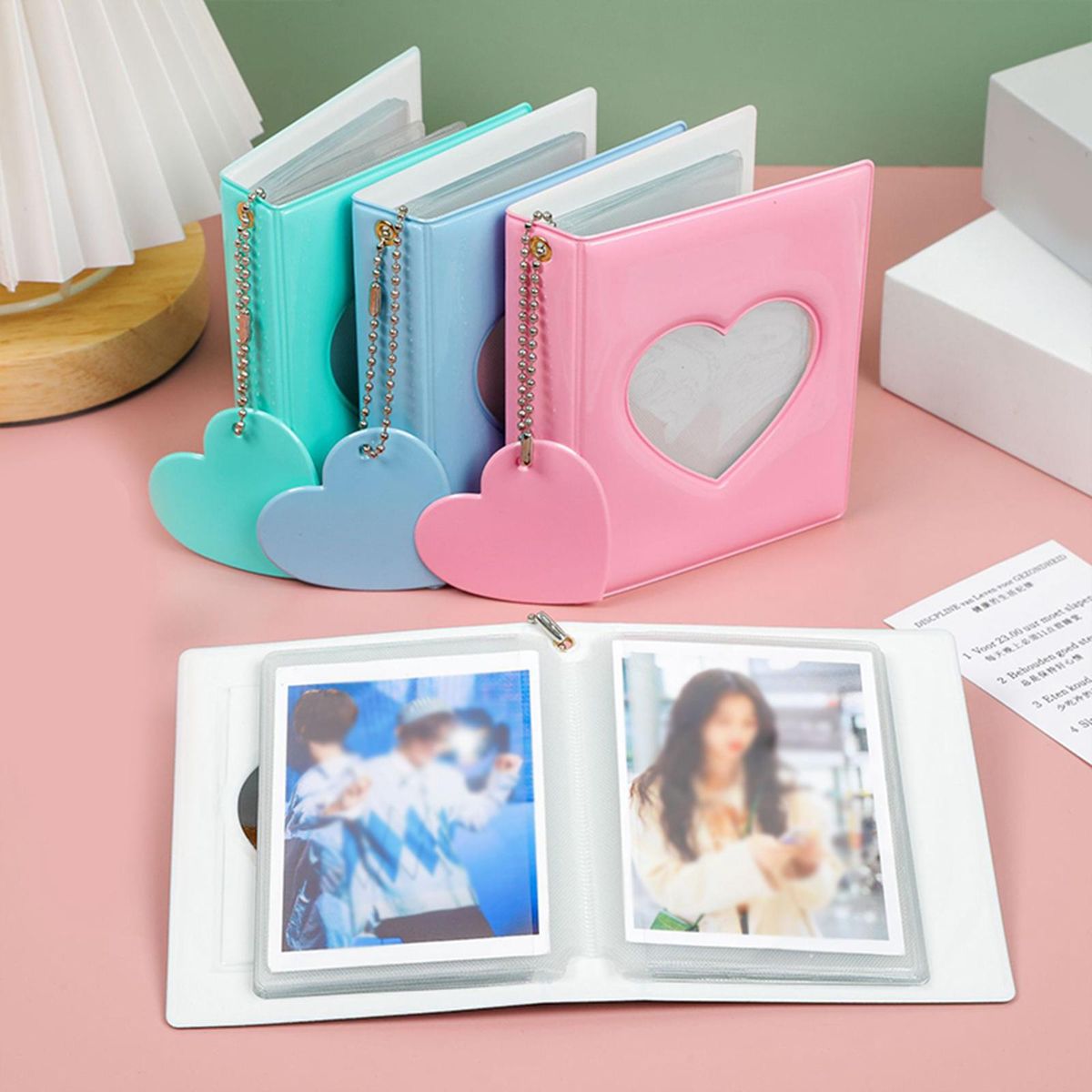 3 Inch Photocard Holder Book Mini Picture Blue And White
