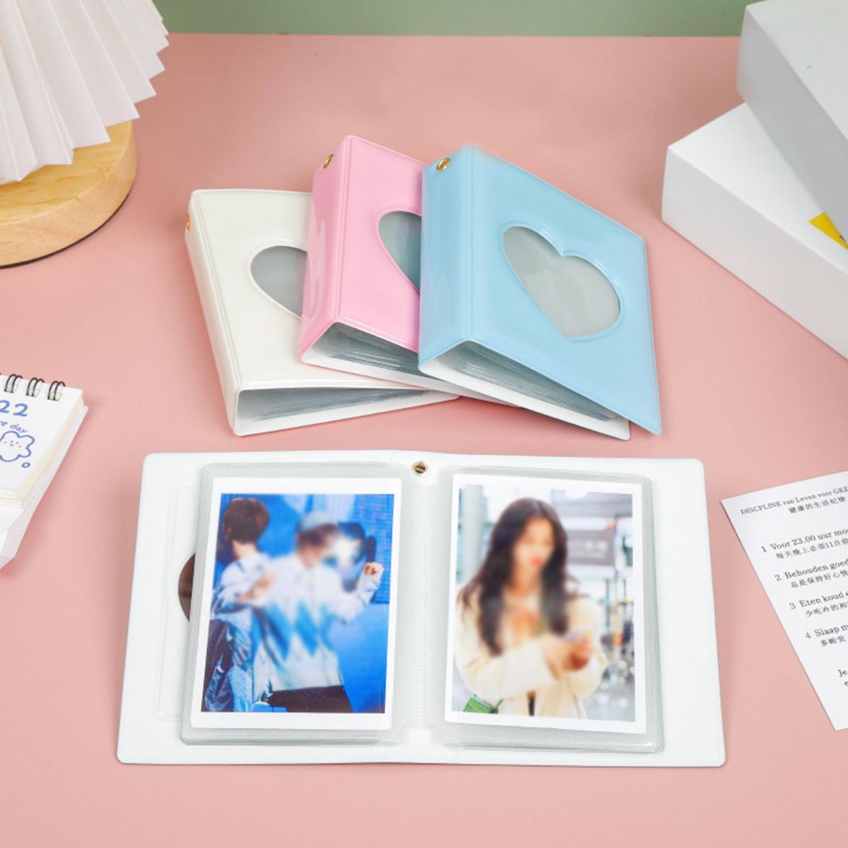 3 Inch Photocard Holder Book Mini Picture Blue And White