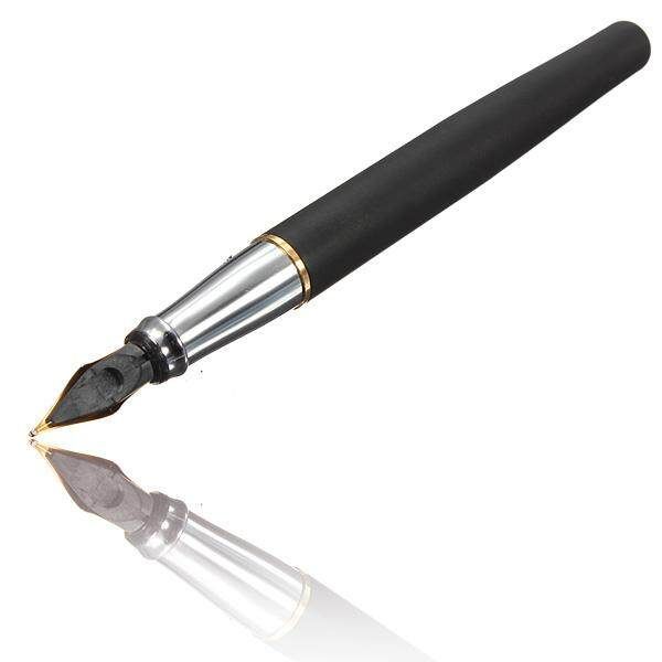 Duke 209 Fountain Pen Matte Black And Golden 22KGP M Nib For Gifts Writing New