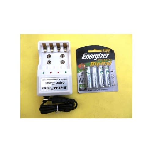 Super Charger For (aa, Aaa, 9v, Nicd, Nimh) + Aa Energizer Rechargeable Battery