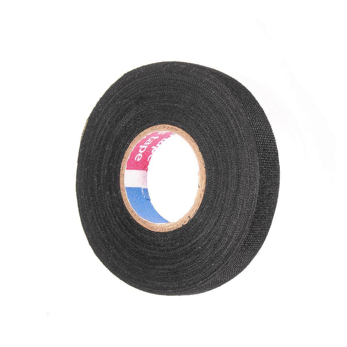 15mm X 15m Adhesive Car Cloth Fabric Tape Wool Wiring Harness Roll Black