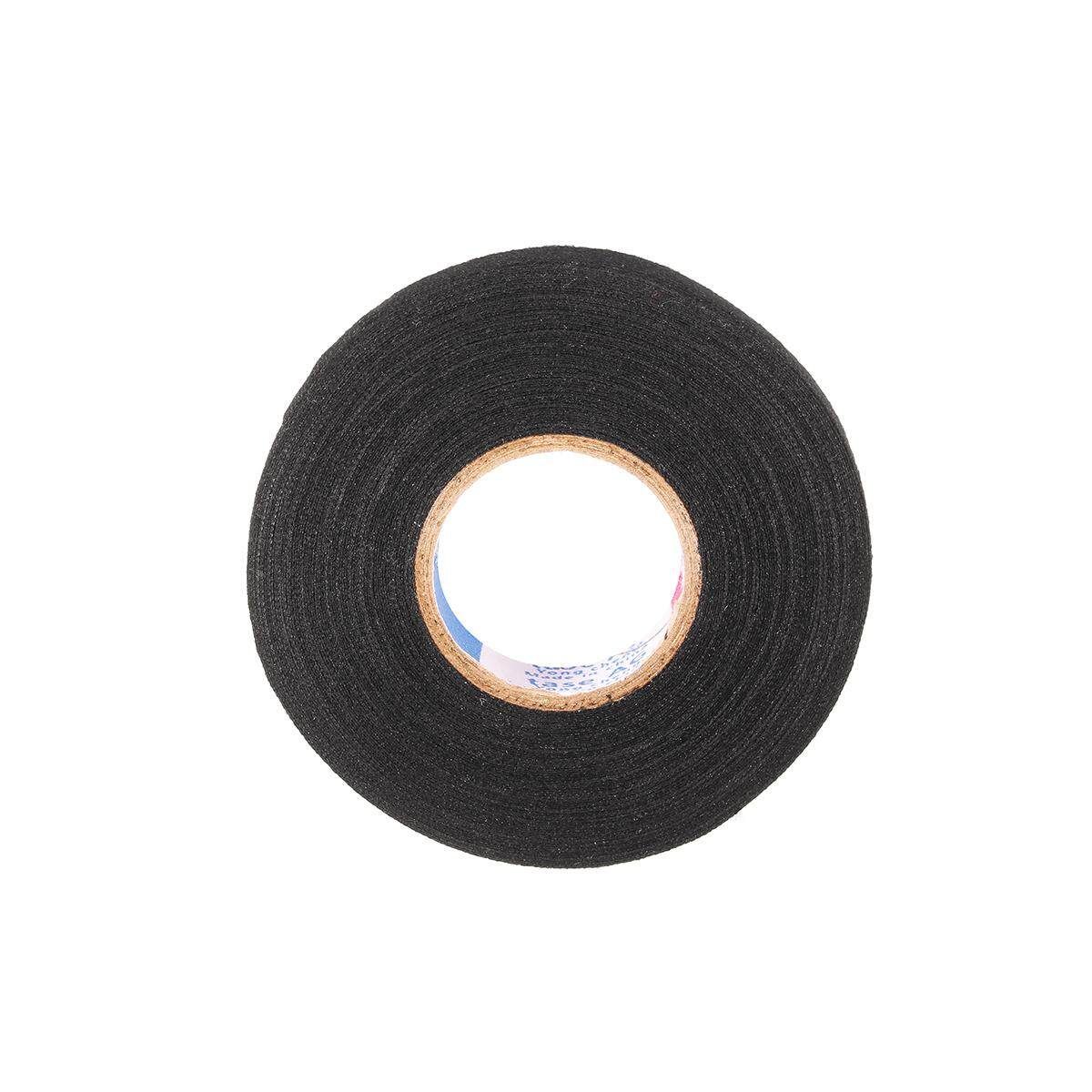 15mm X 15m Adhesive Car Cloth Fabric Tape Wool Wiring Harness Roll Black