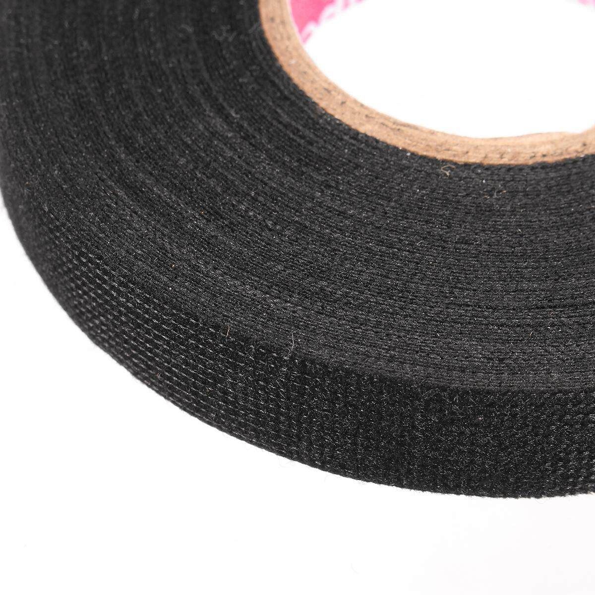 15mm X 15m Adhesive Car Cloth Fabric Tape Wool Wiring Harness Roll Black