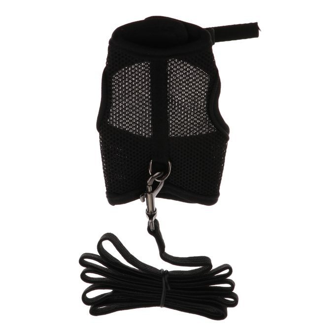Hamster Rabbit Guinea Pig Rat Ferret Breathable Mesh Harness Black S