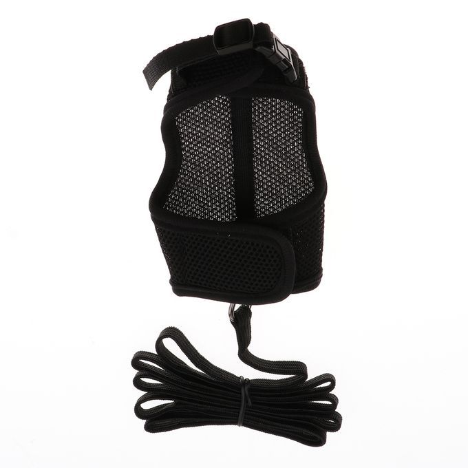 Hamster Rabbit Guinea Pig Rat Ferret Breathable Mesh Harness Black S