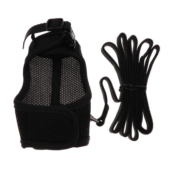 Hamster Rabbit Guinea Pig Rat Ferret Breathable Mesh Harness Black S