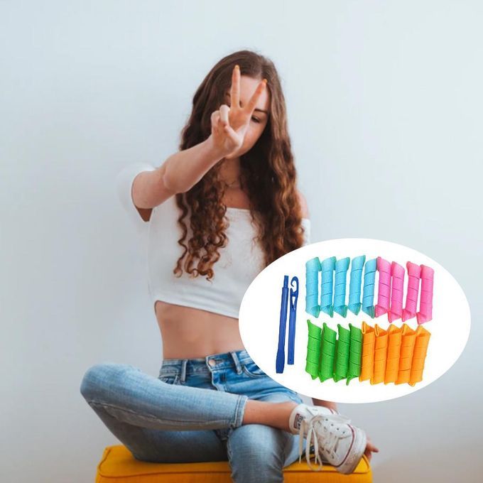 36Pcs Hair Curlers Heatless Spiral Curls DIY Styling Kit For Women