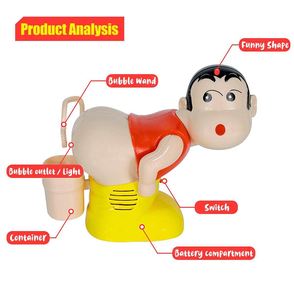 Musical Bubble Cartoon Funny Boy Automatic Bubble Blower Machine Baby Shower Toy