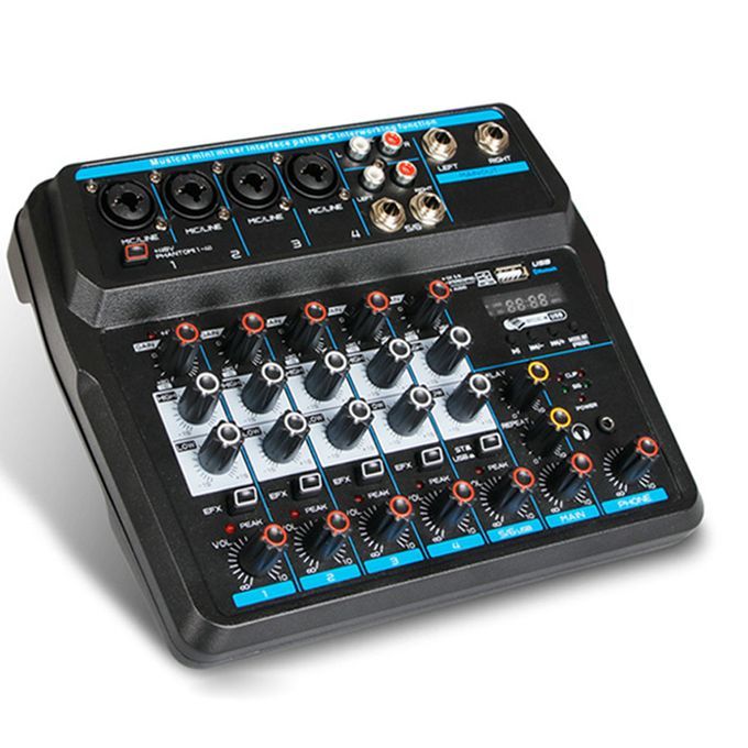 Compact 6-Channel USB Mixing Console Digital Audio Mixer