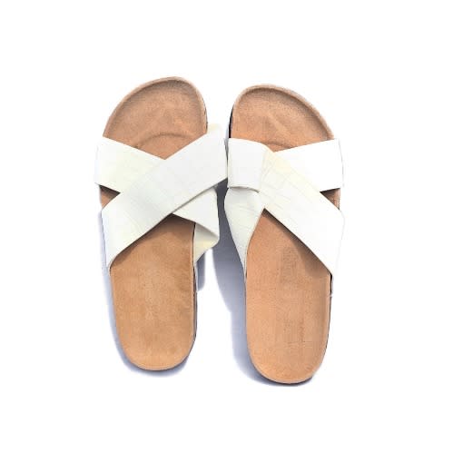 White Cross Design Slippers