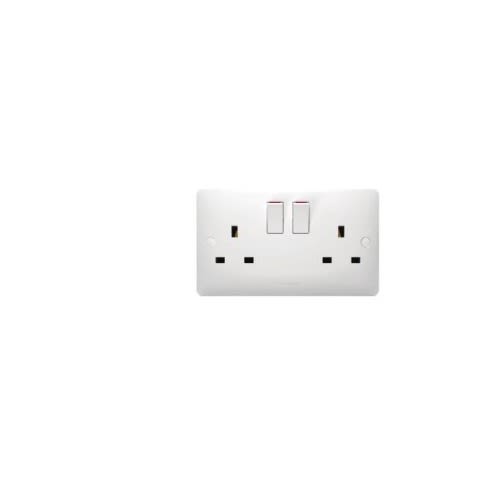 2-gang 13a Sp Switched Socket- Waba1221-n