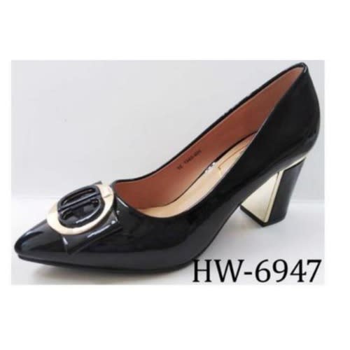 Patent Leather Female Office Slip-on Heel Shoe