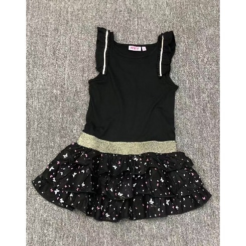 Girls Ruffled Black Dress