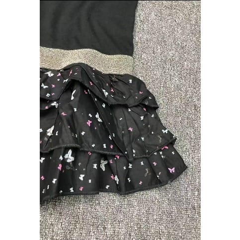 Girls Ruffled Black Dress
