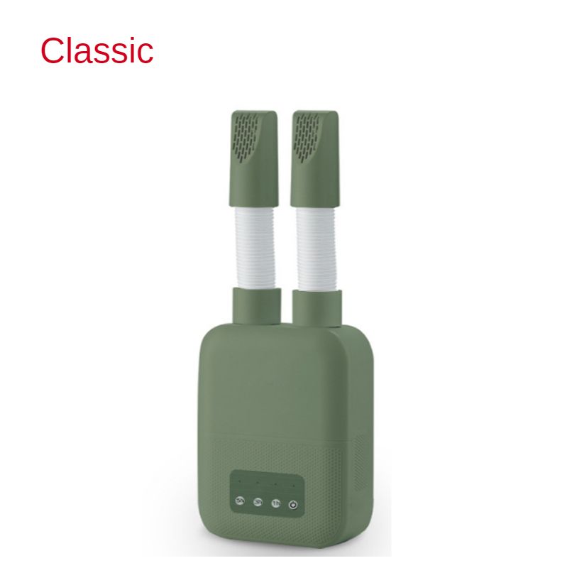 Household Electric Retractable Shoe Dryer Dry Shoes Machine Ozone Deodorization Sterilization Heater For Clothes Socks 220V-Green Classic Style